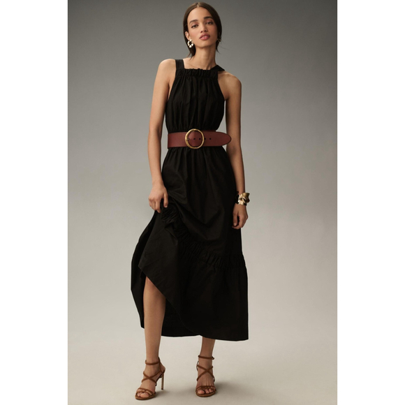 Anthropologie Dresses & Skirts - The Somerset Maxi Dress: Poplin Halter Edition in Black Size XL